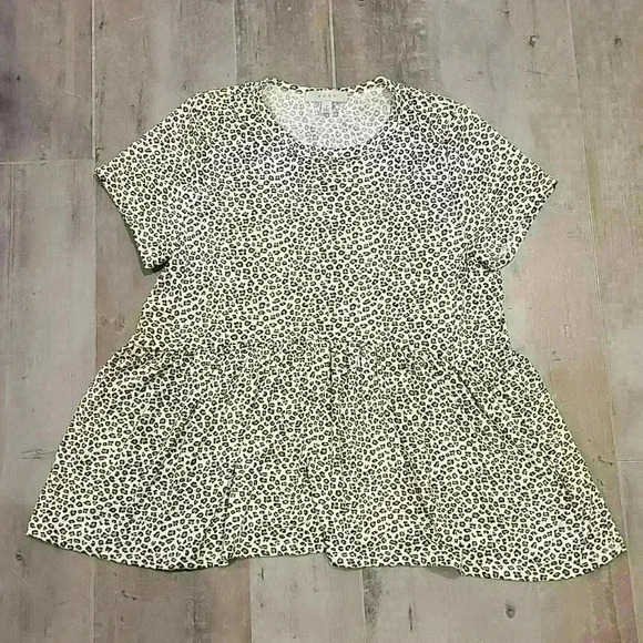 Gaze Cheetah Babydoll Top - Picture 1 of 5